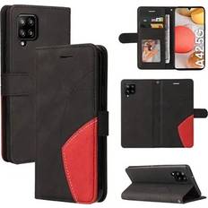 MTP Products Bi-Color Series Samsung Galaxy A42 5G Lommebok-deksel Svart