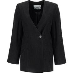 Ganni Woman Blazers Ganni Blazer Boxy In Crepe Stretch