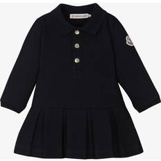 Solid Colours Dresses Children's Clothing Moncler Girls Vy Kids Brand-patch Pleated Cotton-blend Piqué Dress Months Years NAVY