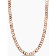 Brown Necklaces David Yurman Curb Chain Necklace in 18K Rose Gold with Diamonds Cognac Diamond 17 IN