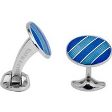 Blue Cufflinks Deakin & Francis Cufflinks Sterling Silver Royal Blue Denim Blue Enamel Silver