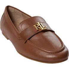 Guld Loafers Lauren Ralph Lauren Burnished Calfaveri Iii-fl-lfr Kvinde Loafers hos Magasin Deep Saddle Tan