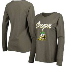 Boxercraft Women's Olive Oregon Ducks Payton Elbow Patch Slub Raglan Long Sleeve T-shirt Olive