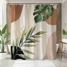 Multicolor Shower Curtains Shein Style Abstract Geometric Plants Tree Leaves Palm