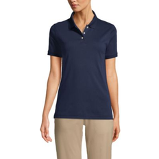 Shirts Lands' End Women's School Uniform Tall Short Sleeve Interlock Polo Shirt Classic navy M Long