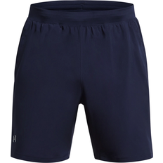 Blue - Men Shorts Under Armour Men's Ua Launch 7" Shorts - Midnight Navy/Reflective