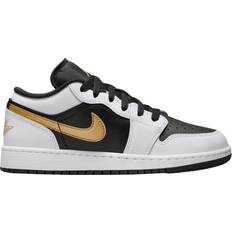 Nike Ragazzo Scarpe per Bambini Nike Air Jordan 1 Low GS - White/Black/Metallic Gold