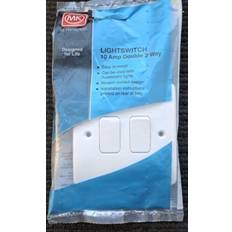 MK 10A 2 Gang 2 Way Light Switch White