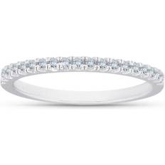 1/4 cttw diamond stackable womens wedding ring 10k white gold