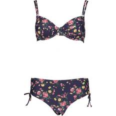 Polyamide Bikini's Lascana Beugelbikini Met Romantisch Bloemendesign - Blauw