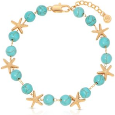 Anklets Ettika Starfish & Turquoise Beaded Anklet One Size