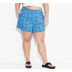 Lilo & Stitch Women's Graphic Lounge Shorts Blue 2X