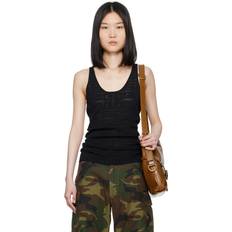 Viscose Tank Tops Givenchy Black 4G Tank Top 001-Black