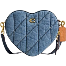 Coach Heart Quilted Shoulder Bag - Brass/Indigo