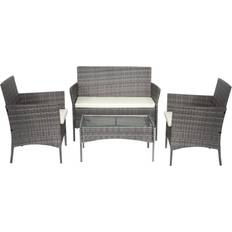 Alivio 4-seater - Grey Outdoor Lounge Set, 1 Table incl. 2 Chairs & 1 Sofas