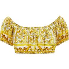 Yellow Blouses Dolce & Gabbana Maioliche Top Giallo-Donna Yellow 44IT