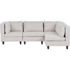 Sofá de Esquina Sofás Beliani Fevik Light Beige Sofa 228cm 4pcs 4 Seater