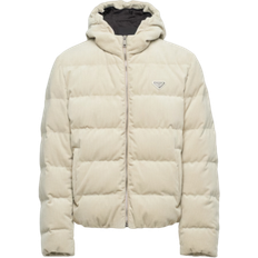 Prada Cropped Corduroy Down Jacket - Chalk White