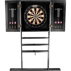 Table Sports GSE Games & Sports Expert 10 Billiard Pool Cue Wall Mounted Rack & Dart Board Cabinet Combination