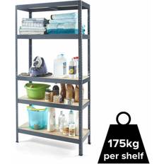 B&Q Grey Shelves B&Q Grey 5 Unit H1800mm Shelving System