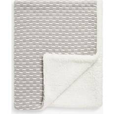 Dashes Sherpa Fleece Baby Blanket, 100 x 80cm, Grey