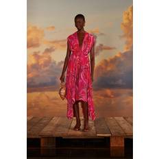 Farm Rio Endless Summer Printed V Neck Midi Dress Endless Summer Red