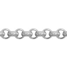 Jewelco London Mens silver jewelco london carved rococo belcher 9mm chain bracelet 23cm