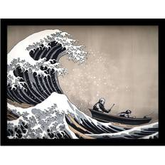 Interior Details Pyramid Wave Collection Graffiti Wave Framed Art