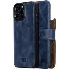 Wallet Cases Bouletta Case for iPhone 13 Pro Genuine Leather Wallet Folio Cases Magnetic Detachable RFID Blocking Compatible with Magsafe Flip Stand Phone Cover with 3 Card Slots and Kickstand 6.1’’