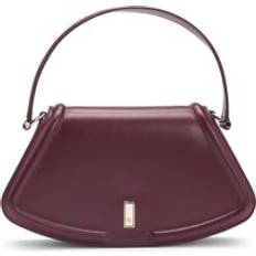 BOSS Ariell leather shoulder bag with signature hardware Dark Red