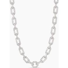 David Yurman White Gold Necklaces David Yurman Pavé Chain Necklace in 18K White Gold with Diamonds 18 IN