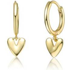 Children Earrings Rachel Glauber GigiGirl Kids 14k Gold Plated Heart Dangling Earrings Gold