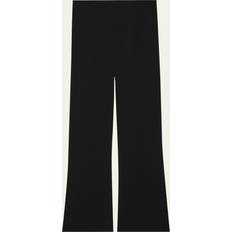 Theory Women Clothing Theory Mid-Rise Cropped Flare Trousers - Black/White