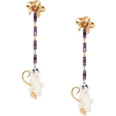 Valentino Earrings Valentino Women's Glass & Resin Drop Earrings Brass one-size