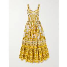 Dolce & Gabbana Dresses Dolce & Gabbana Majolica Calf-length Corset Dress Yellow