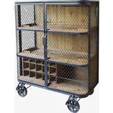 Chic Antique Skab Chic Antique Bar Desserte En Bois Marron Et Fer Noir 94.5 x 49.5 x 116.5 cm Armoire