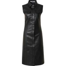 Imitation Cuir Robes Calvin Klein Jeans Robe en simili cuir - Noir