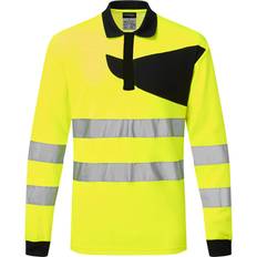 Work Clothes Portwest PW2 hi-vis polo m. lange ærmer Gul/Sort Størrelse: XXXL