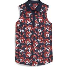 Puma Dame Skjorter Puma Pique Borrego Sleeveless Golf Polo Shirt - Blue