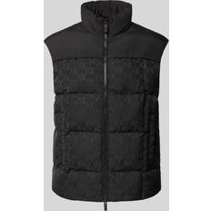 Armani Exchange Uomo Gilet Armani Exchange Piumino Smanicato Co Esterno In Tessuto Monogram - Black