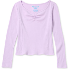 Thereabouts Little & Big Girls V Neck Long Sleeve T-Shirt, 10-12 Purple Medium 10-12