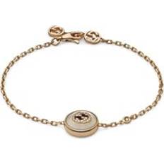 Gucci Rose Gold Bracelets Gucci Interlocking Women's 18ct Rose Gold Mother of Pearl Bracelet, 17cm Gold/Rose Gold/White