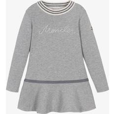 Moncler Dresses Moncler Moncler Enfant Girls Grey Cotton Jersey Dress