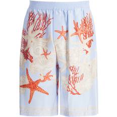 Silk Shorts Versace baroque silk bermuda set Blue