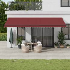 Red Patio Awnings vidaXL Automatic Retractable Awning Burgundy