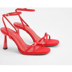 Red Heels & Pumps boohoo Wide Fit 2 Part Buckle Detail Heels - Red