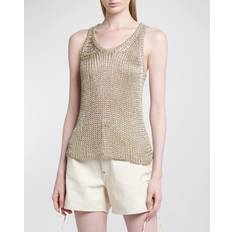 Natural - Women Tank Tops Stella McCartney Metallic Sweater Tank