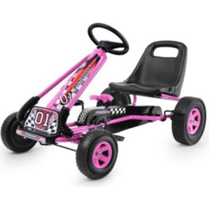 SlickBlue 4 Wheels Kids Ride On Pedal Powered Bike Go Kart Racer Car Outdoor Play Toy Pink