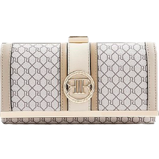 River Island Monogram Clip Top Purse - Beige