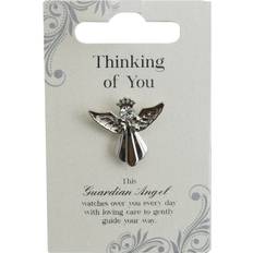 Xpressions Thinking of you silver coloured angel pin with gem stone sentimental gift idea